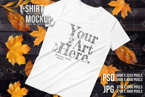 Download White T-shirt Fall Mockup PSD Template - Premium Resources