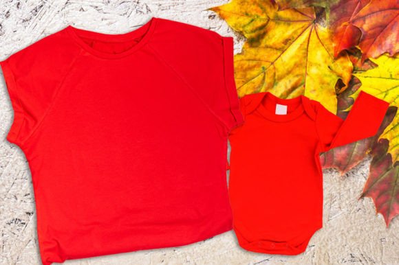 Download Mommy and Me Red T Shirt Fall Mockup - Premium Resources